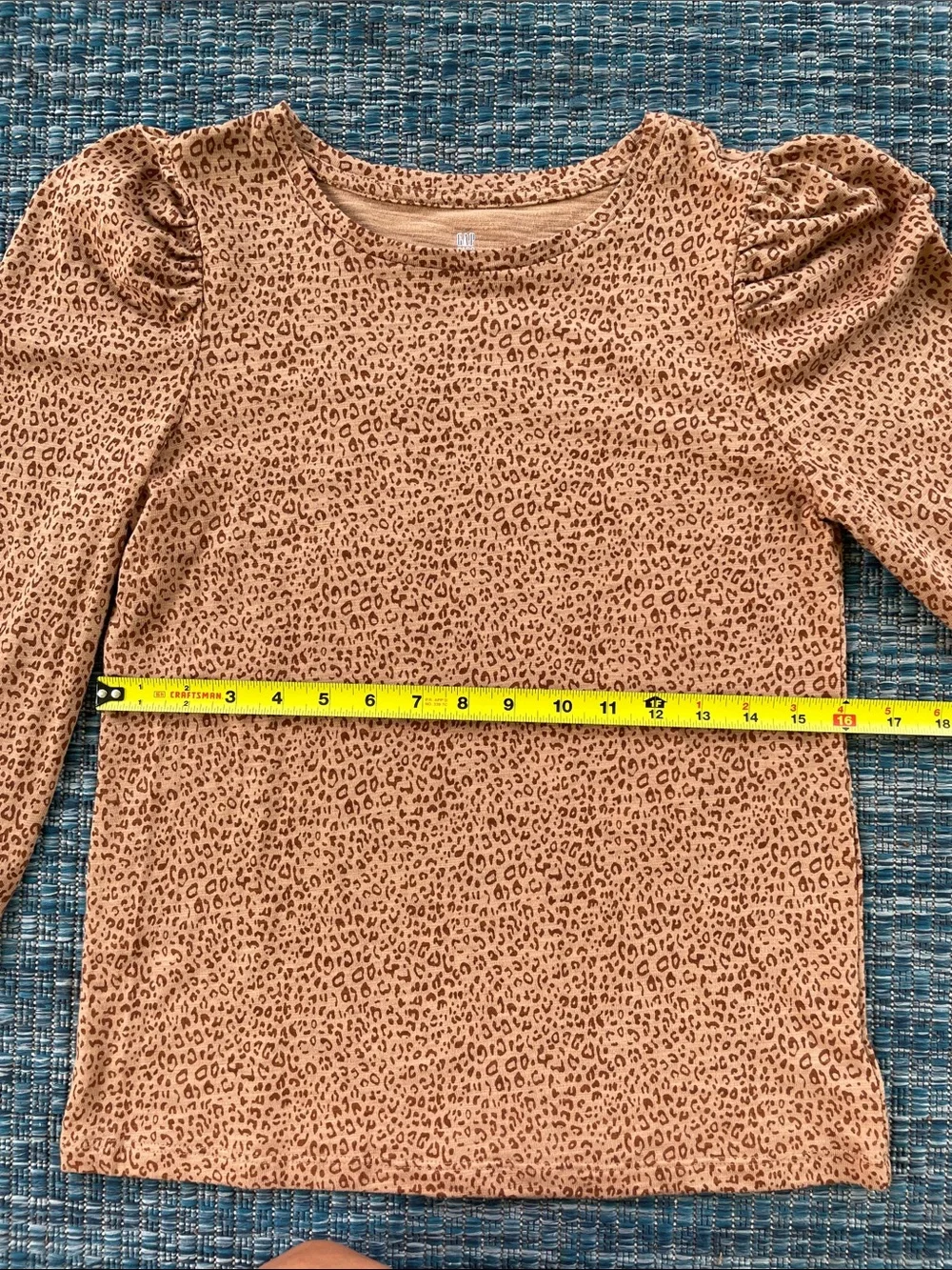 GAP Tan Leopard Print Long Sleeve Top